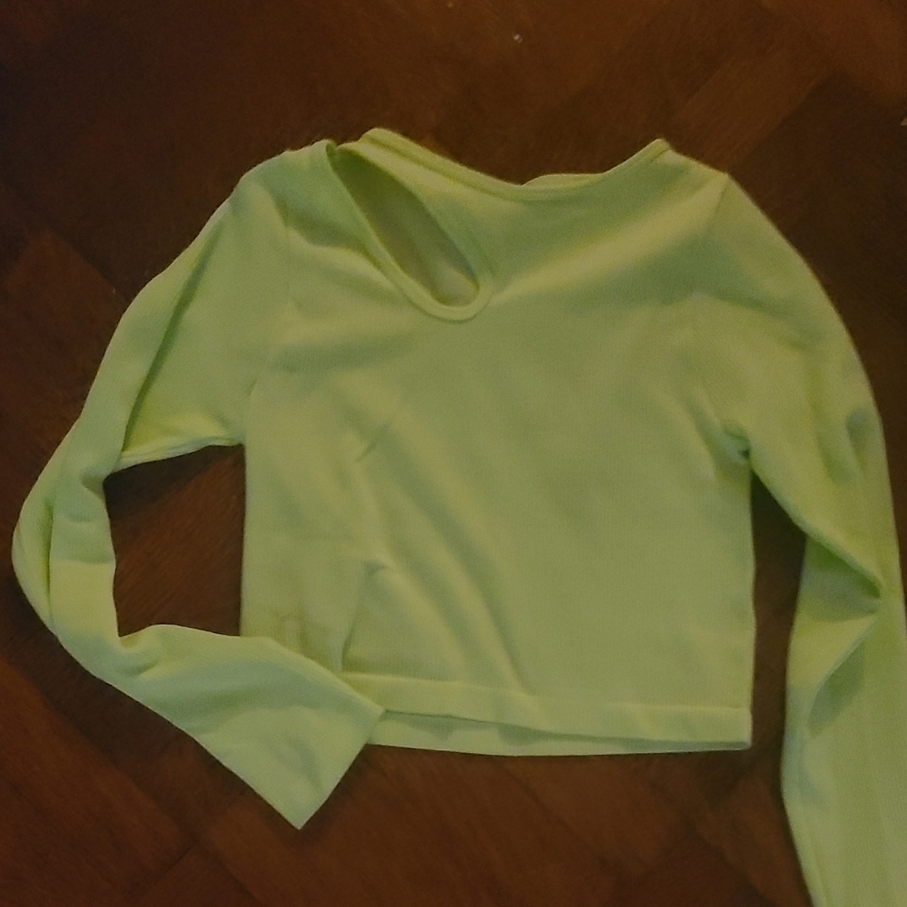 NWOT AURO WORKOUT CROPPED TOP LIME GREEN XXS hp🔥🔥🔥🔥 - Picture 8 of 8